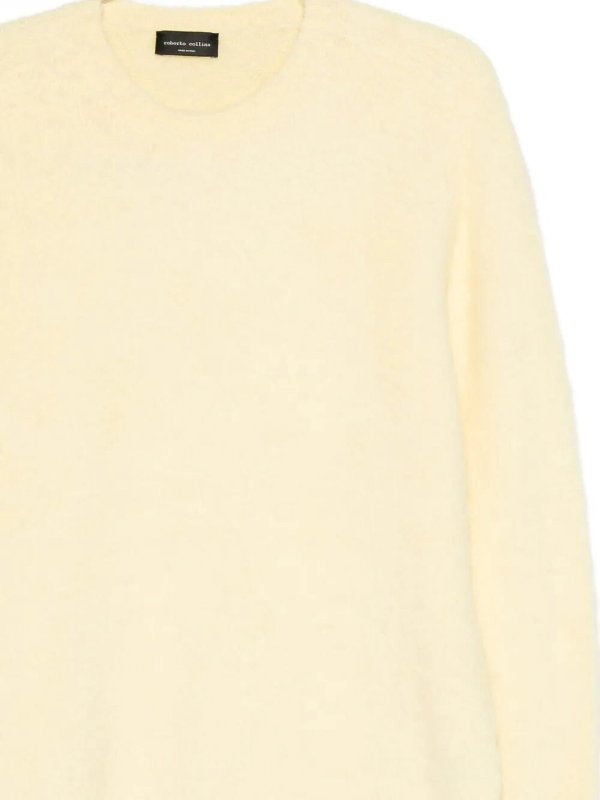 The Best Shops ROBERTO COLLINA: Strickpullover mit Rundhalsausschnitt - Rundhalspullover - Gelb