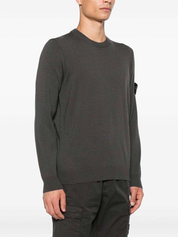 Pull Col Rond - Taupe shop online: STONE ISLAND