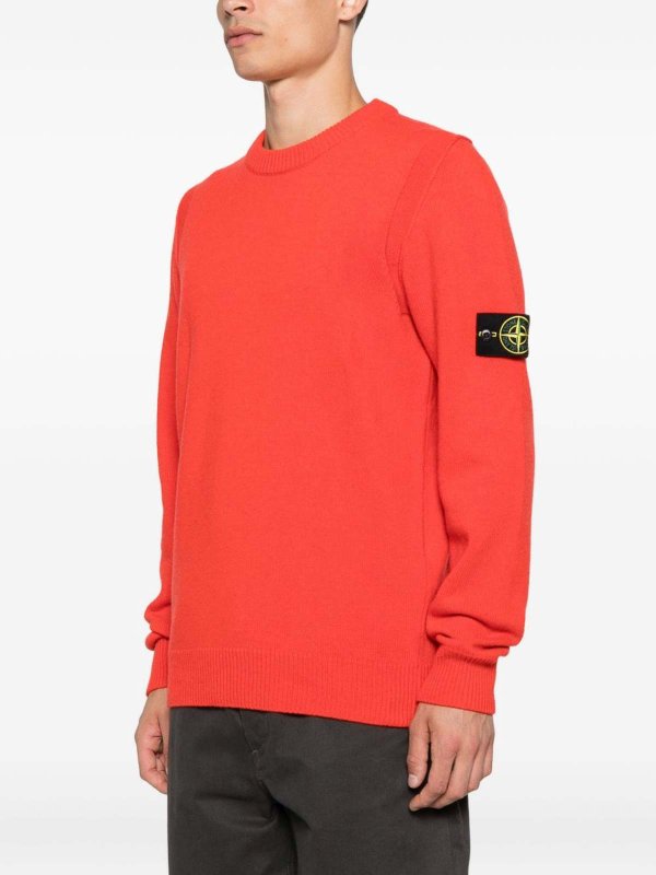 STONE ISLAND: Suéteres con cuello pico online - Suéter Cuello Redondo - Marrón Topo