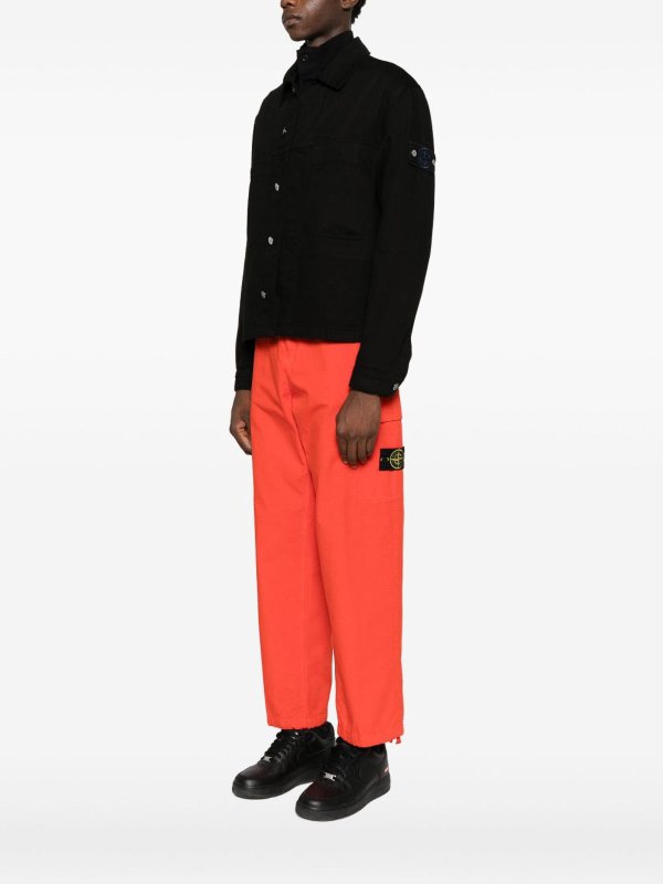 Knielanger Mantel - Schwarz shop online: STONE ISLAND