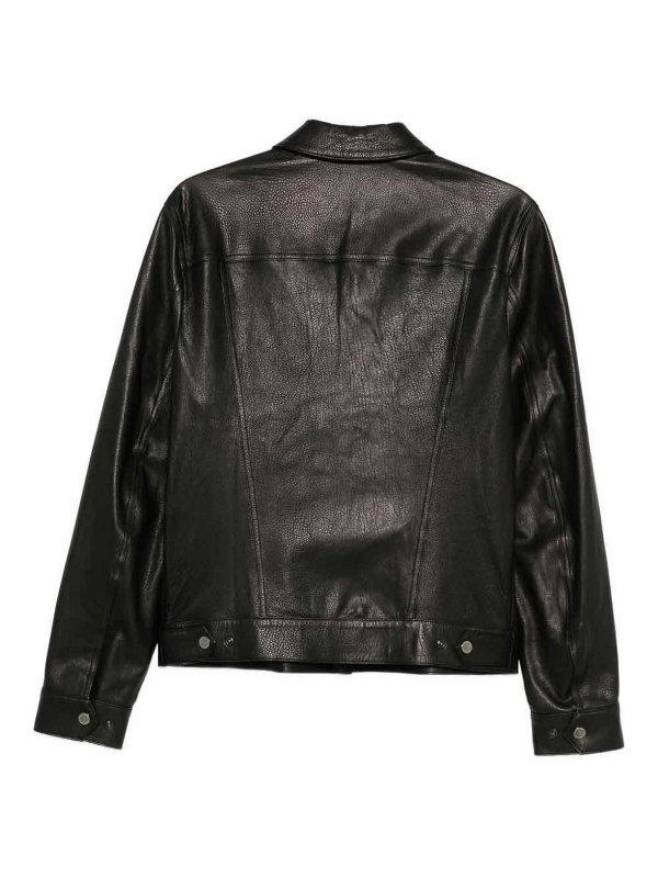 TAGLIATORE: leather coats online - Coat  Black