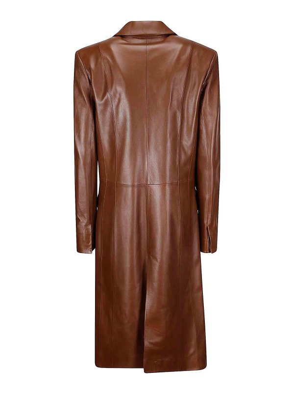DESA 1972: leather coats online - Leather Redingote Coat