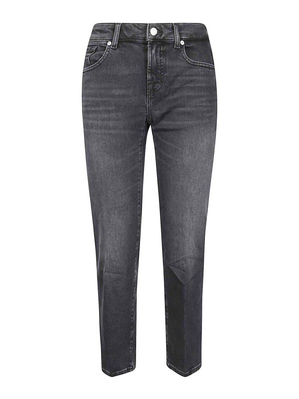 7 FOR ALL MANKIND: straight leg jeans - Calie Straight Ankle Bottomline