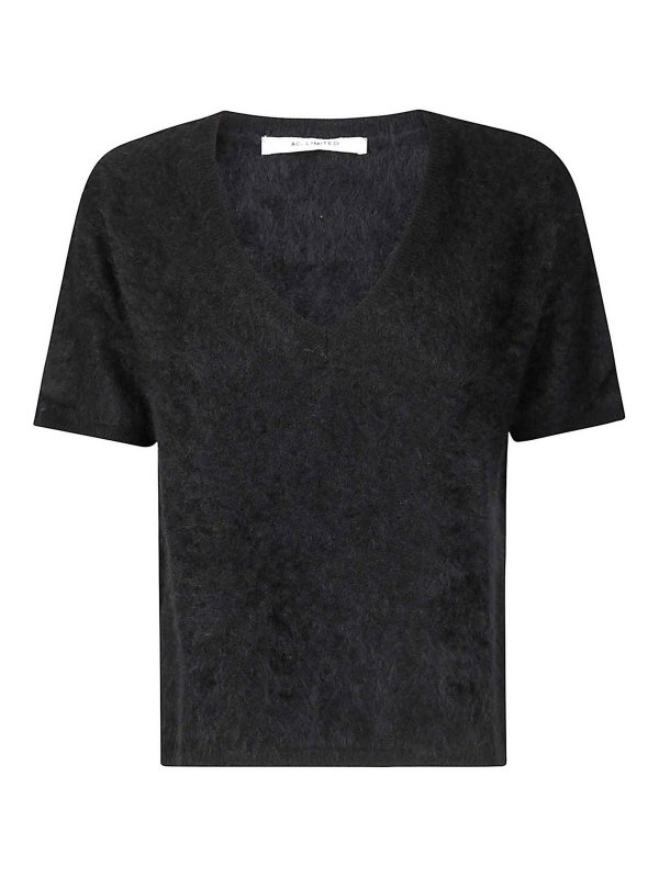 ABSOLUT CASHMERE: Suéteres con cuello pico - Suéter Cuello Redondo - Negro