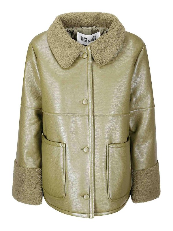 BAUM UND PFERDGARTEN: Manteaux en cuir - Manteau En Cuir - Vert