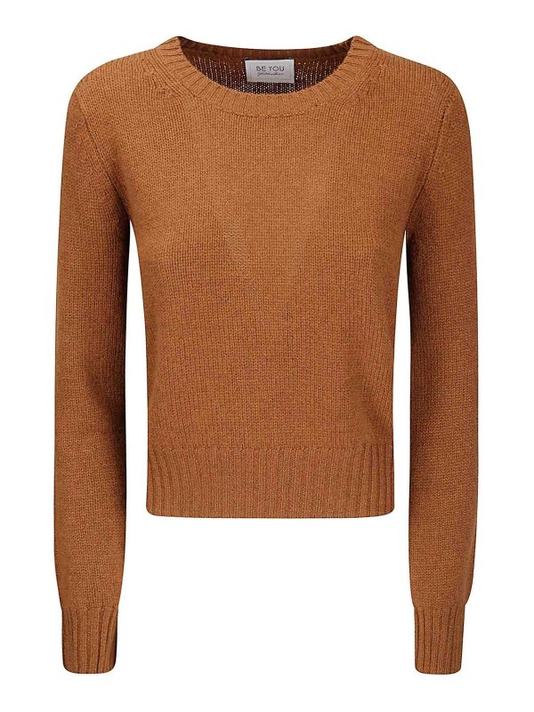 BE YOU: Suéteres con cuello pico - Suéter Cuello Redondo - Marrón