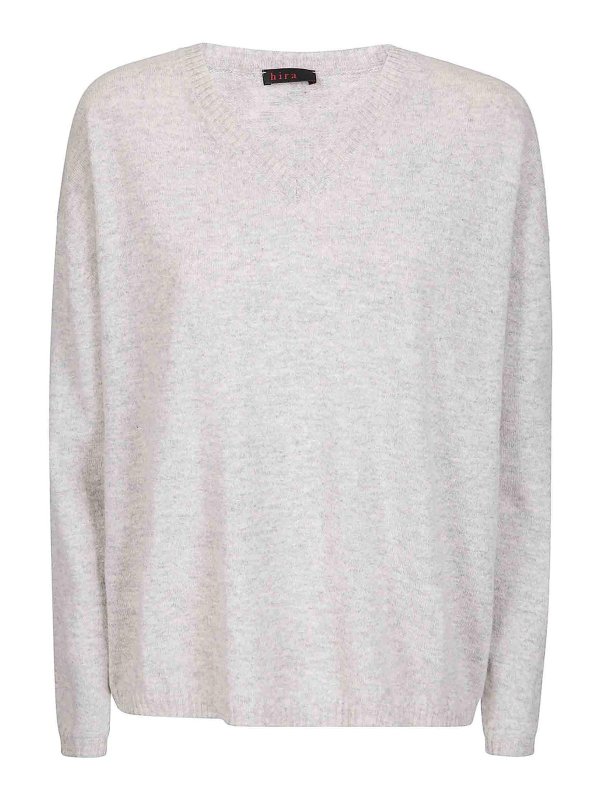 HIRA: Col en V - Pull À Col V - Noir