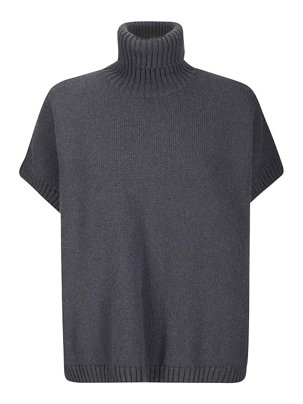 LABO.ART: Suéteres con cuello pico - Suéter Cuello Redondo - Gris Oscuro