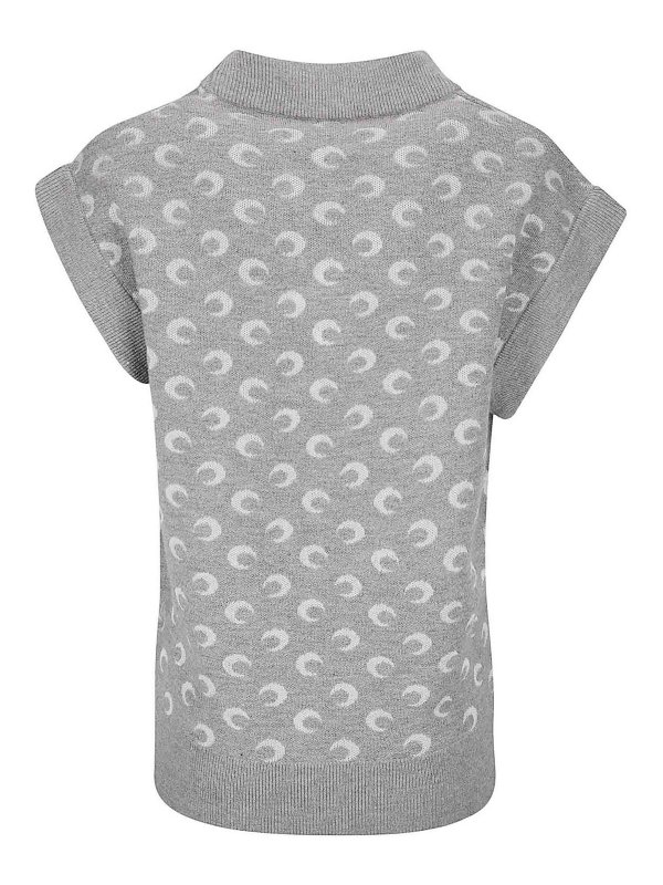 MARINE SERRE: Gilets tricot online - Gilet - Gris