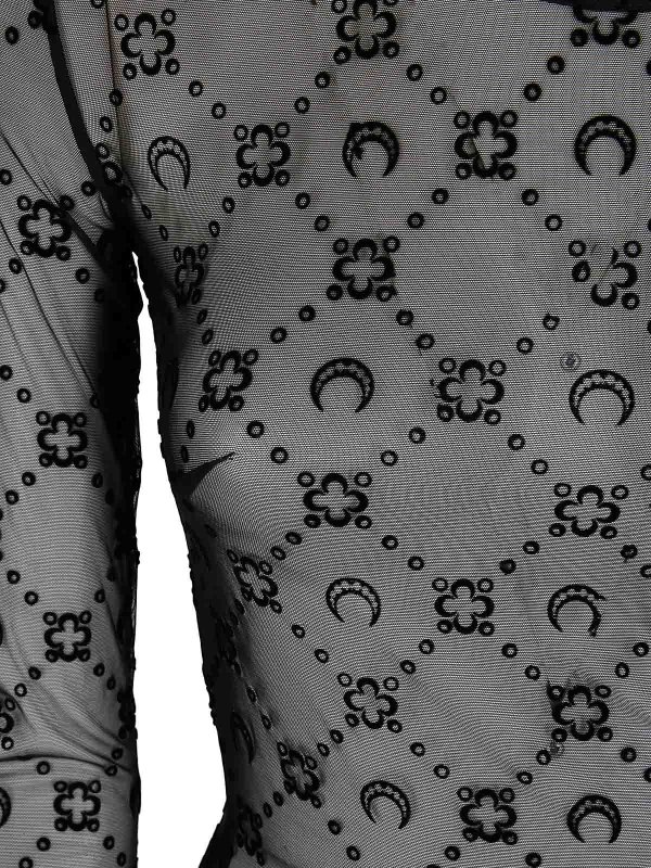 The Best Shops MARINE SERRE: crew necks - Moonogram Mesh Flock Ls Long Crewneck Dress