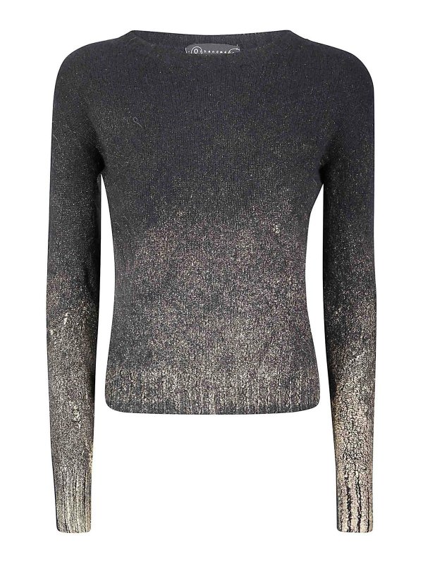 OF HANDMADE: Suéteres con cuello pico - Suéter Cuello Redondo - Negro