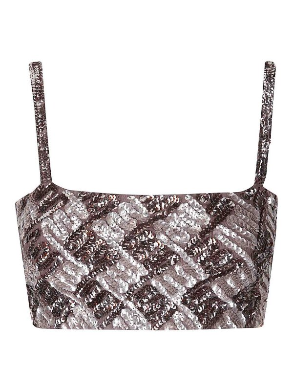 P.A.R.O.S.H.: Tops & Débardeurs - Top - Marron