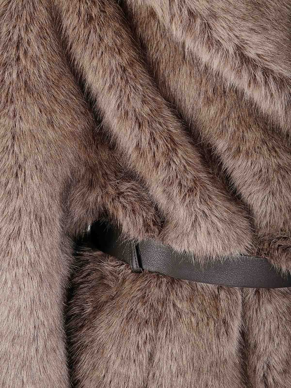 The Best Shops P.A.R.O.S.H.: 毛皮＆シアリングコート - 毛皮/ムートンコート - ダークグレー