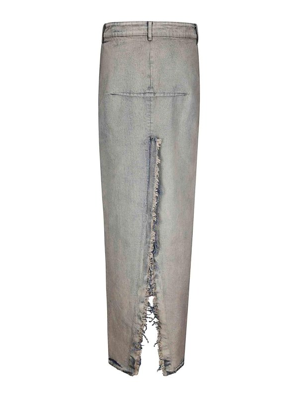 RICK OWENS: Knee length skirts & Midi online - Denim Sliced Skirt