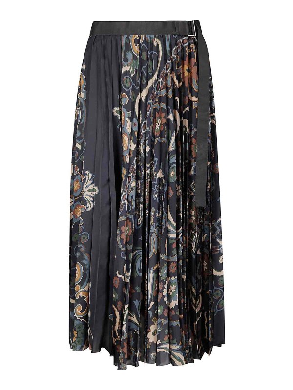 Sacai: Faldas media pierna y semilargas - Falda Semilarga - Azul Oscuro