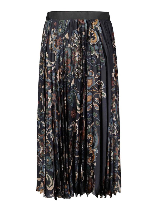 Sacai: Faldas media pierna y semilargas online - Falda Semilarga - Azul Oscuro