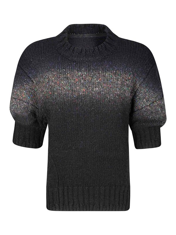 Sacai: crew necks - Garment Dye Wool Knit Pullover