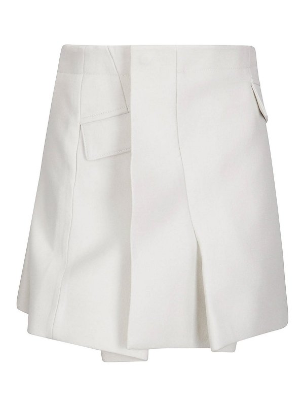 Sacai: Knee length skirts & Midi - Wool Melton Skirt