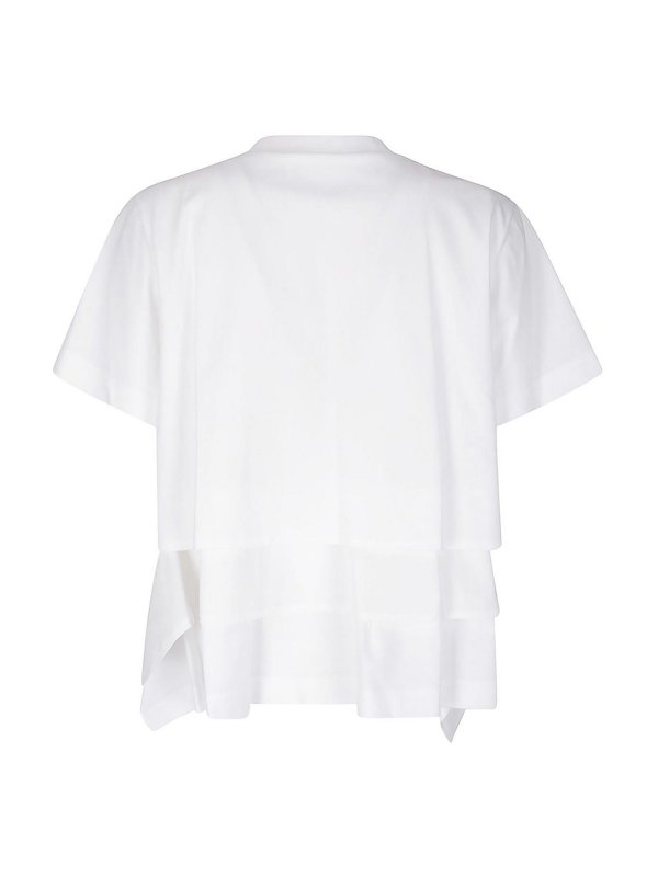 Sacai: t-shirts online - Poplin X Cotton Jersey T-Shirt