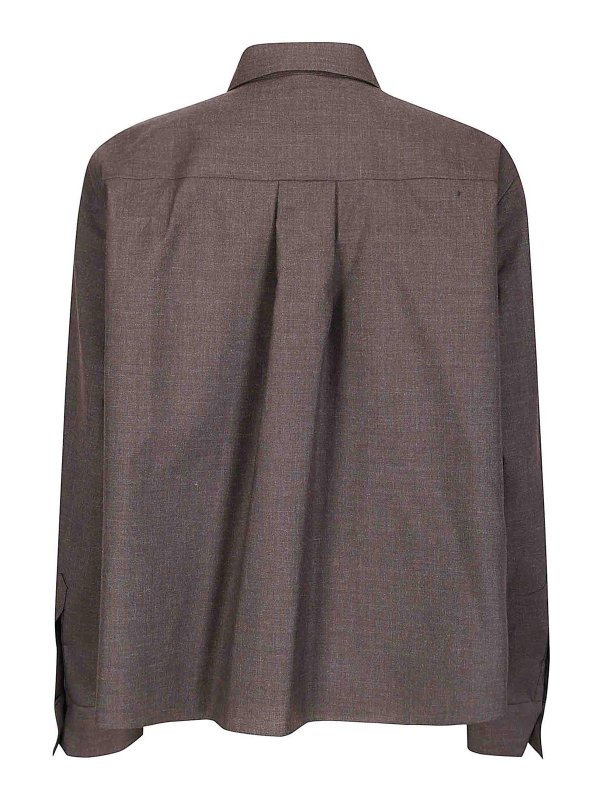 Sacai: shirts online - Suiting X Sequin Embroidery Shirt