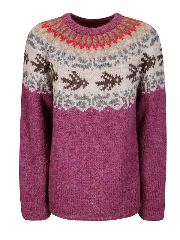 THIBAULT VAN DER STRAETE: Strickpullover mit Rundhalsausschnitt - Rundhalspullover - Bunt