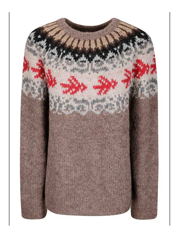 THIBAULT VAN DER STRAETE: Suéteres con cuello pico - Suéter Cuello Redondo - Marrón