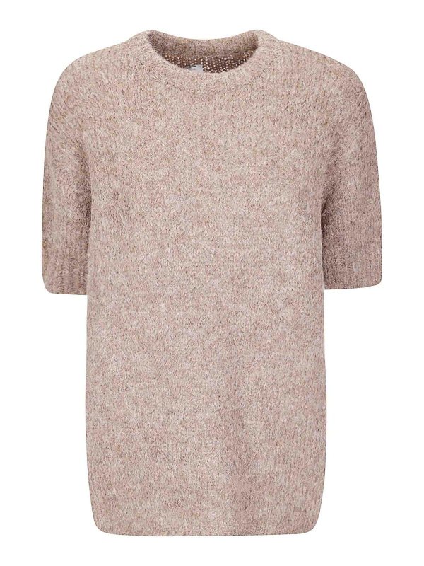 THIBAULT VAN DER STRAETE: crew necks - Sweater Round Neck With Rib Short Sleeves