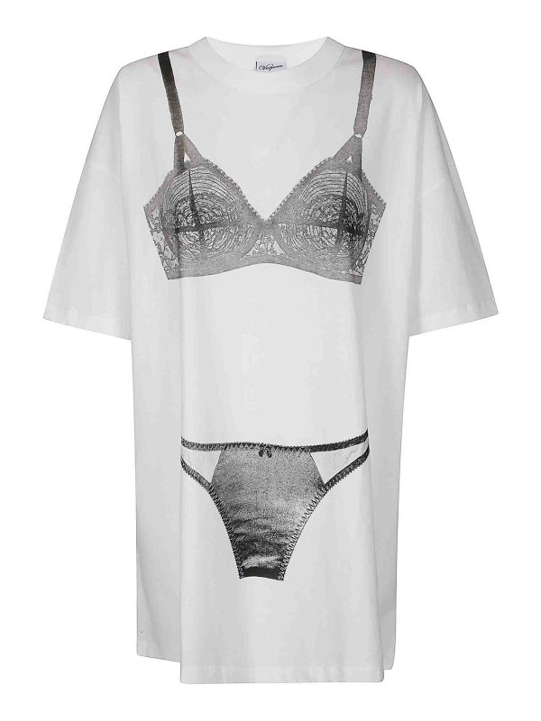 VAQUERA: t-shirts - Women Trompe Loeil Tall Tee Knit