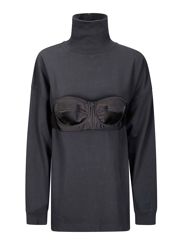 VAQUERA: t-shirts - Women Balconette Bra Turtleneck T Shirt Knit