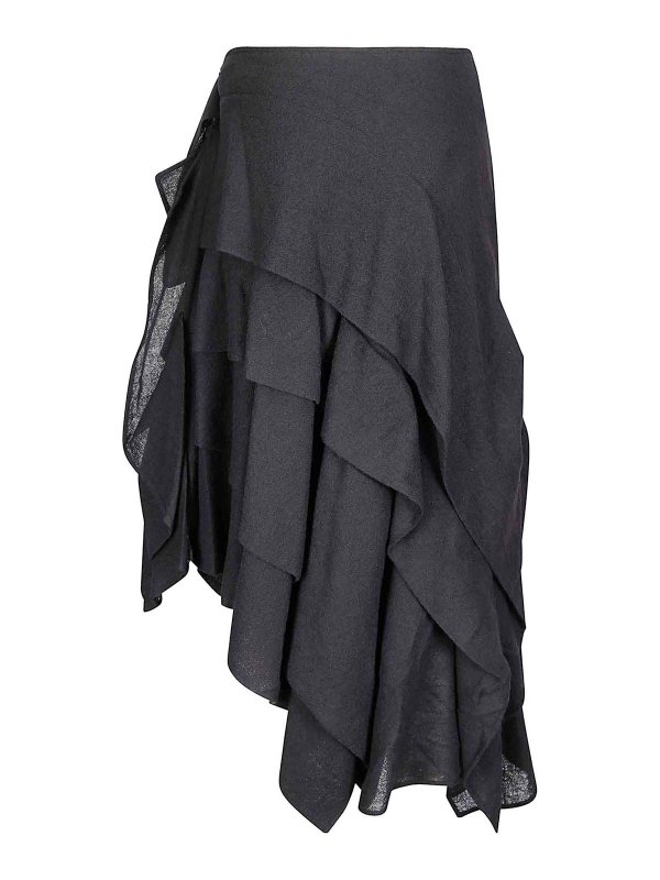 YOHJI YAMAMOTO: Knee length skirts & Midi online - Tucked Stitch D Skirt