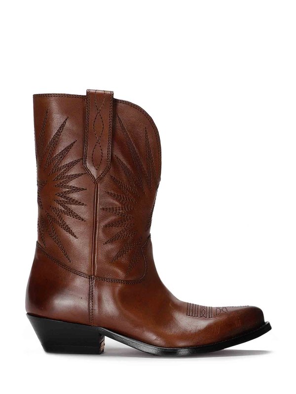 GOLDEN GOOSE: boots - Wish Star Low With Embroideries Leather Upper