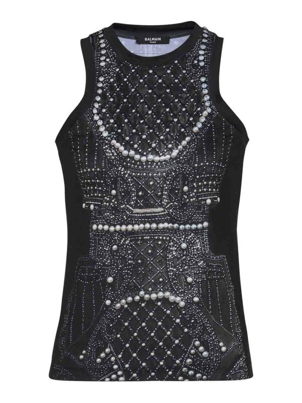 Balmain: Tops und Tank Tops - Top - Schwarz