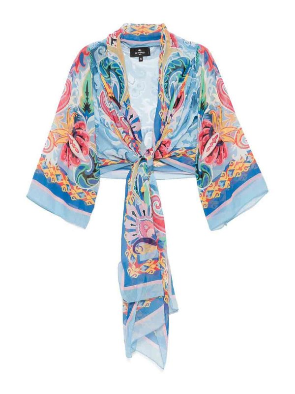 ETRO: casual jackets - Jacket With Paisley Print Knot