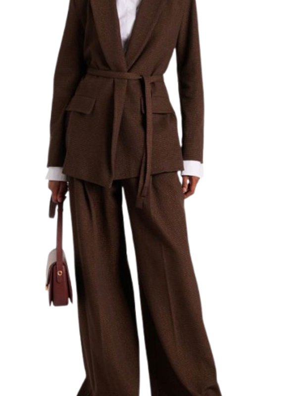 Max Mara: casual trousers online - Palazzo Trousers In Jacquard Jersey