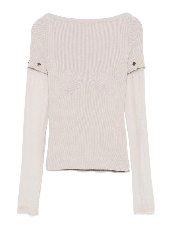SPORTMAX: crew necks - Tight-Fitting Stretch Viscose Sweater