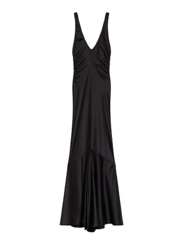 SPORTMAX: maxi dresses - Long Satin Dress Katia