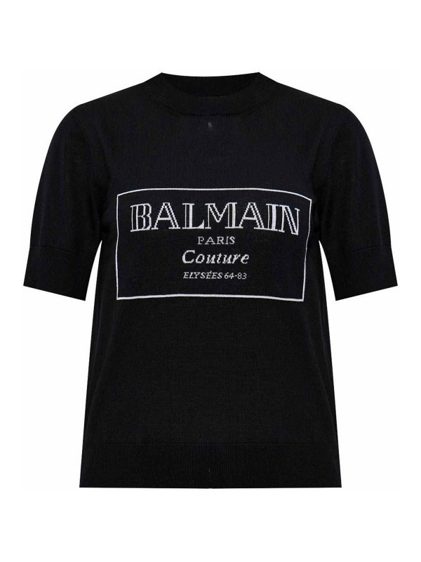 Balmain: t-shirts - Printed Knit T-Shirt
