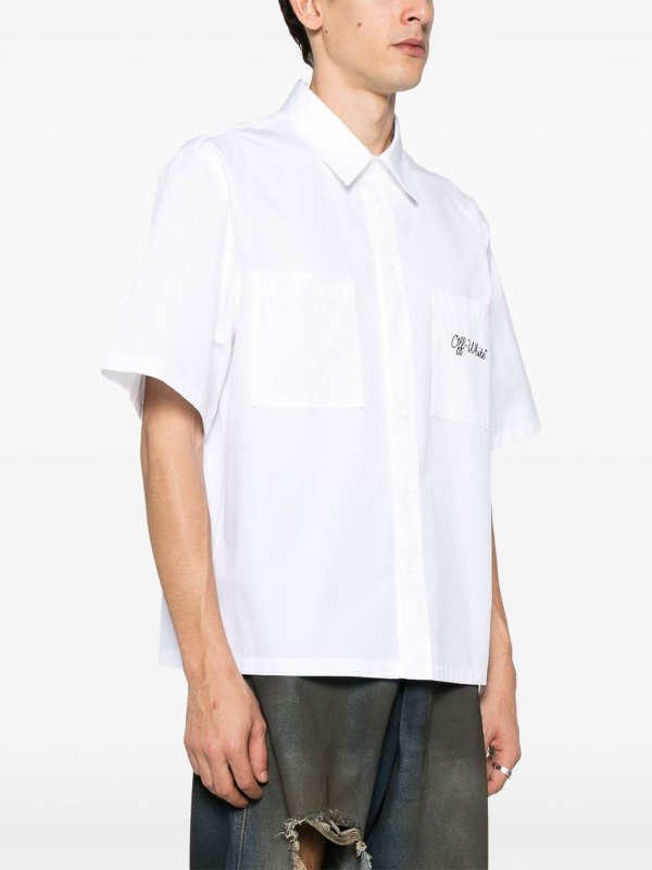 OFF-WHITE buy online Camicia con ricamo bianco sporco