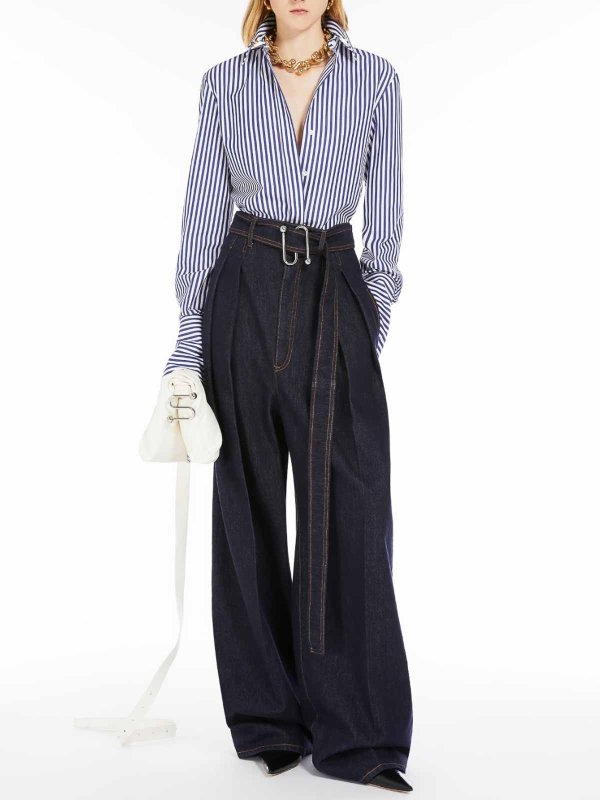 SPORTMAX: shirts online - Striped Poplin Shirt
