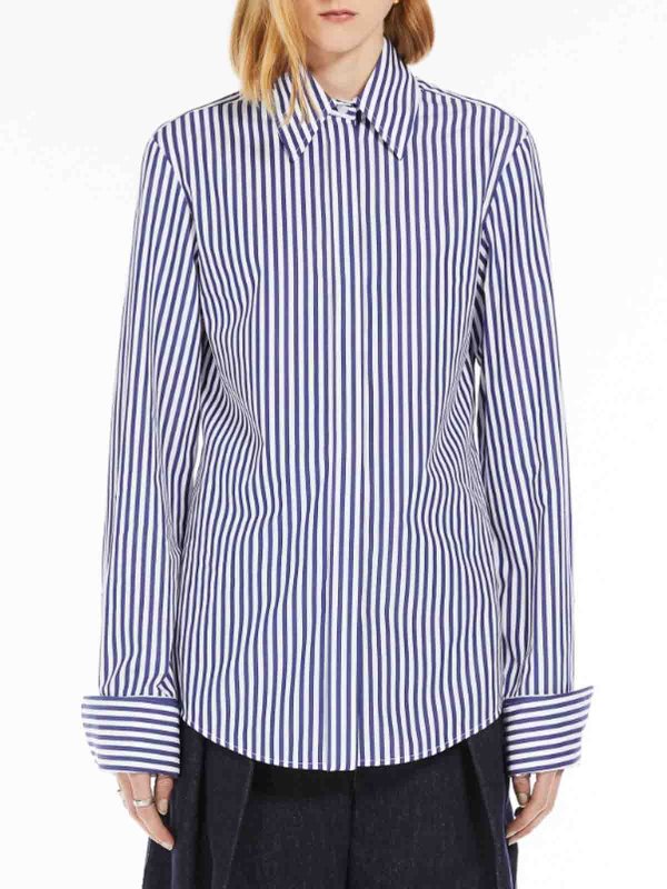 The Best Shops SPORTMAX: shirts - Striped Poplin Shirt