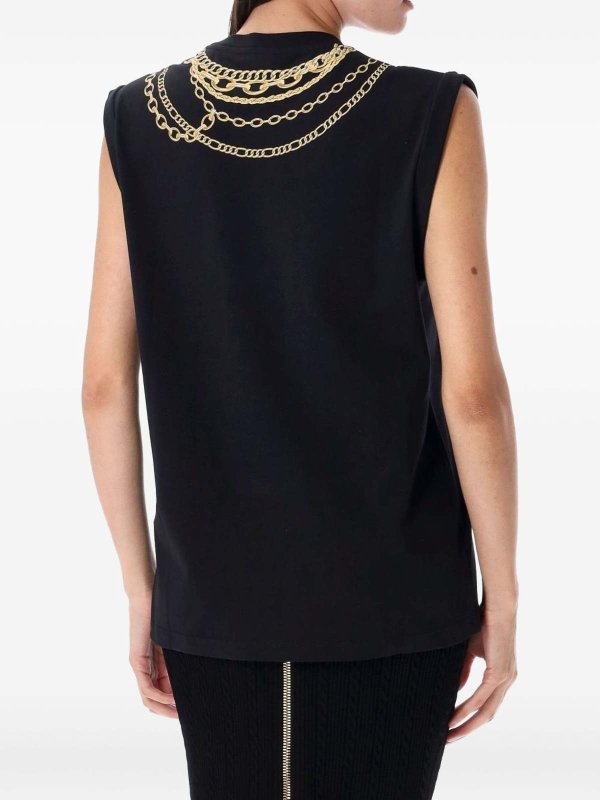 Balmain: Tops y camisetas sin mangas online - Top - Negro