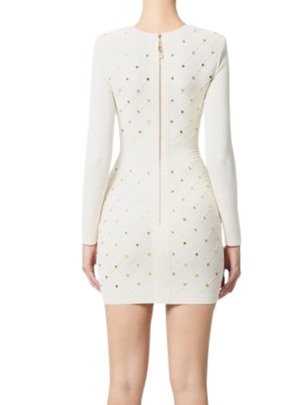 The Best Shops ELISABETTA FRANCHI: crew necks - Mini Knitted Dress With Jewel Details
