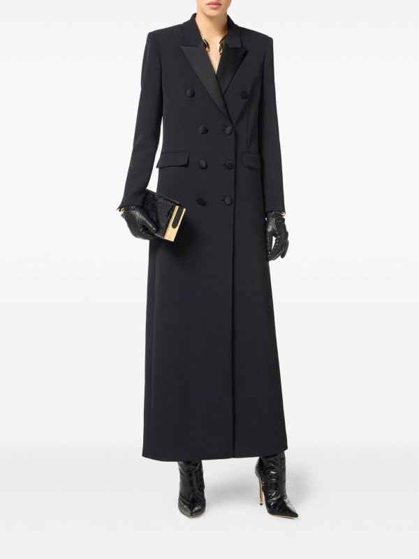 ELISABETTA FRANCHI: knee length coats online - Double-Breasted Coat