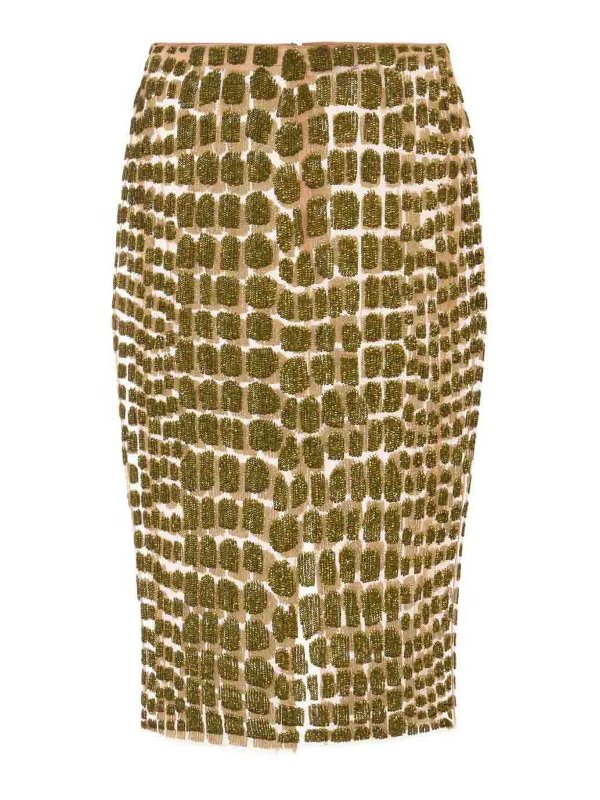 ELISABETTA FRANCHI: Knee length skirts & Midi - Midi Skirt With Decoration