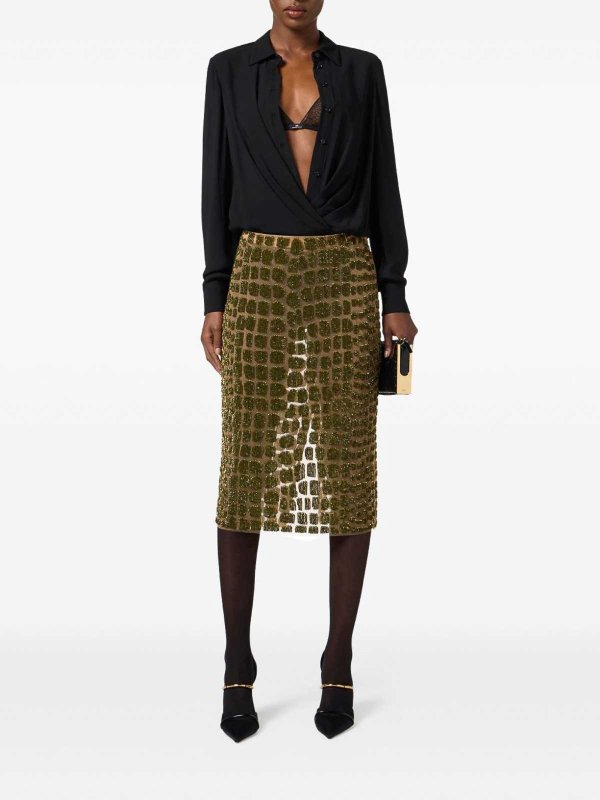 ELISABETTA FRANCHI: Knee length skirts & Midi online - Midi Skirt With Decoration