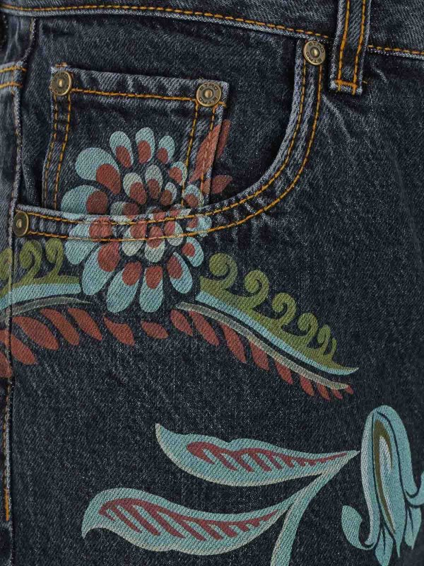 The Best Shops ETRO: flared jeans - Flower Print Flared Jeans