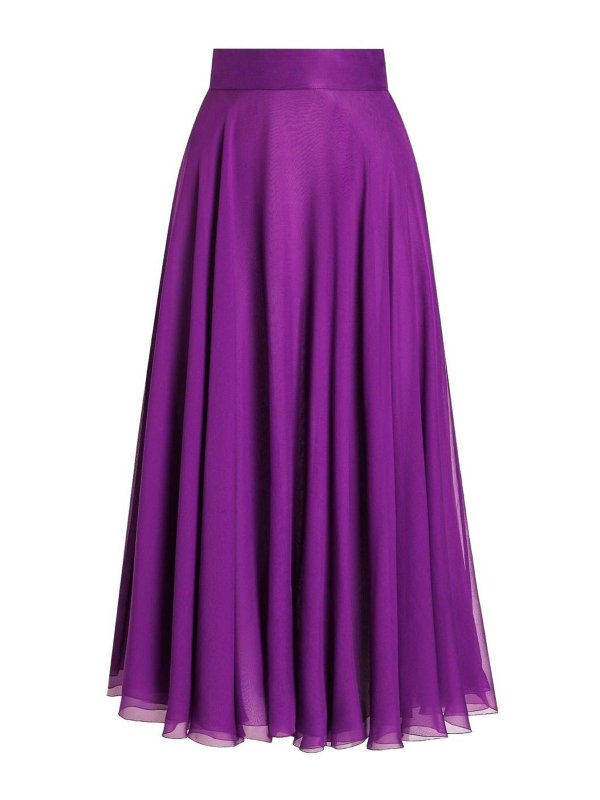 DOLCE & GABBANA: Knee length skirts & Midi - Dolce &Amp Gabbana Chiffon Midi Skirt
