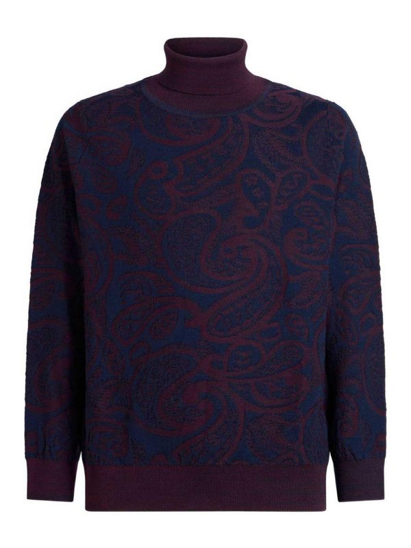 ETRO: maglia collo rotondo - Maglione A Collo Alto In Misto Lana