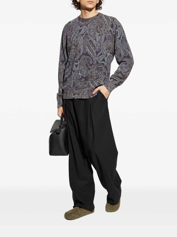 ETRO: crew necks online - Paisley Print Sweater