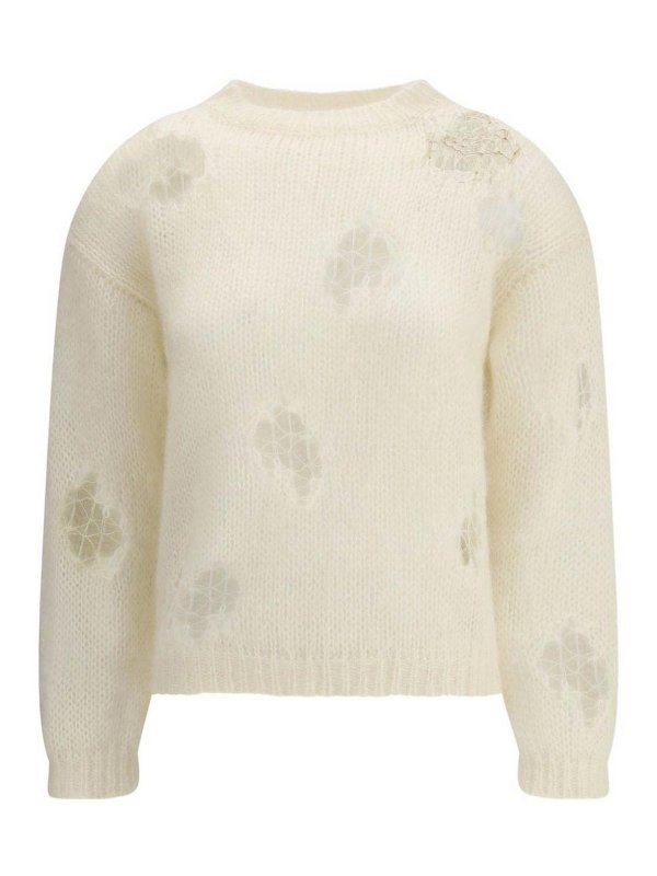 FABIANA FILIPPI: crew necks - Sweater With A Distressed Effect